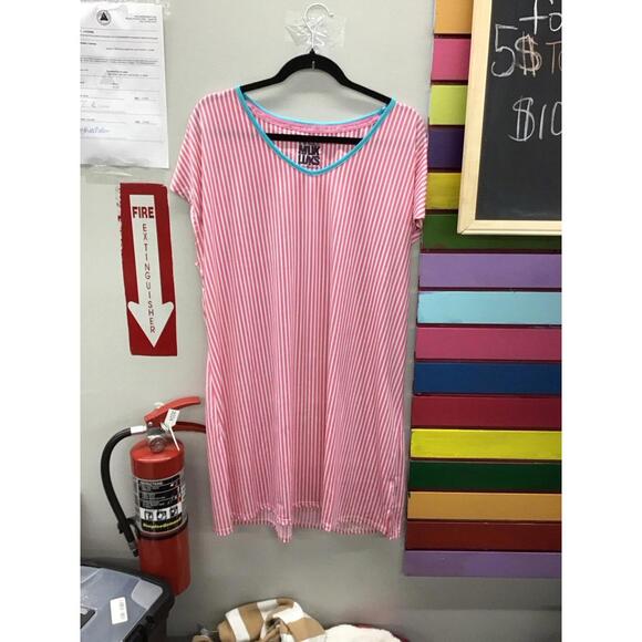 Muk luks silky knit short sleeve chemise and wrap X-Large resort floral new HSN - Picture 3 of 5